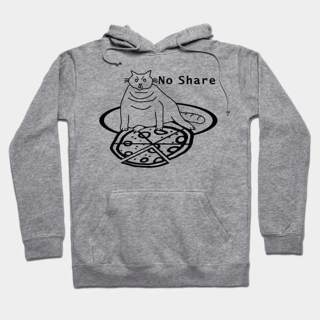 Chonk Cat Got Pizza Outline Hoodie by ellenhenryart